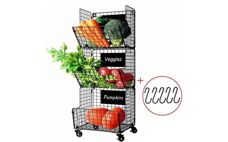 Modern Wire Basket Household Goods Square Storage Organizer for Kitchen & Bathroom