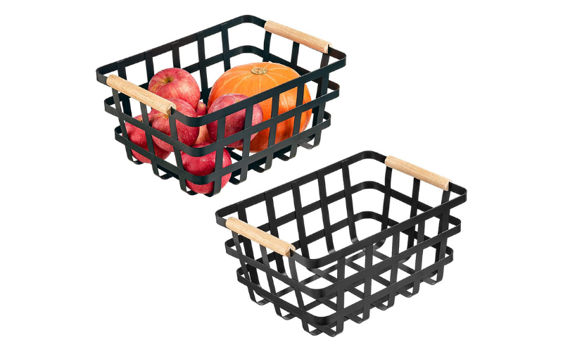 Large Size Storage Organizer Bin Basket with Handles for Kitchen Cabinets Bathrooms