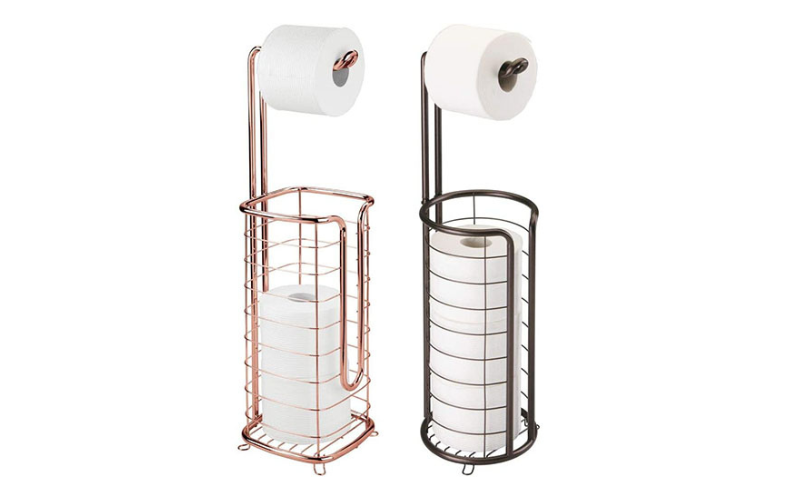 Large Space Standing Wire Metal Toilet Tissue Paper Holder for Bathroom and Living Room