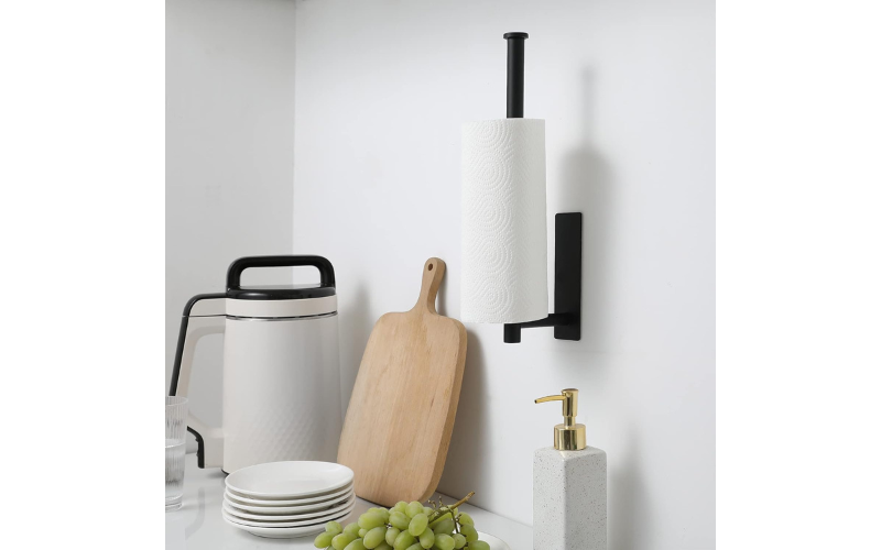 Under Cabinet Storage Rack Wall Mounted Paper Towel Holder for Bathroom Kitchen 