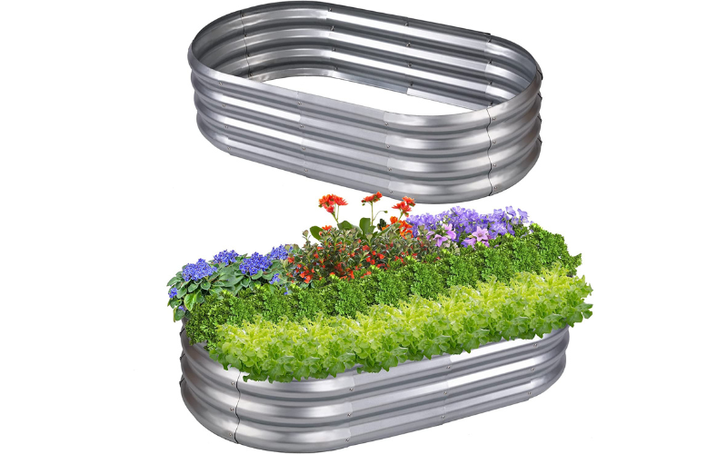 Large SizeGalvanized Raised Garden Bed Planter Box for Outdoor Vegetables Flowers