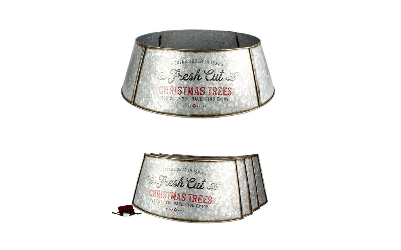 Hammered Metal Tree Collar Tree Base Cover Decorative Christmas Tree Ring for Christmas Decoration