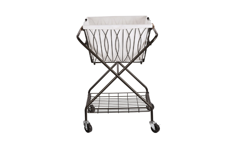 Wholesale Household and Hotel Collapsible Folding Metal Laundry Cart With Wheels