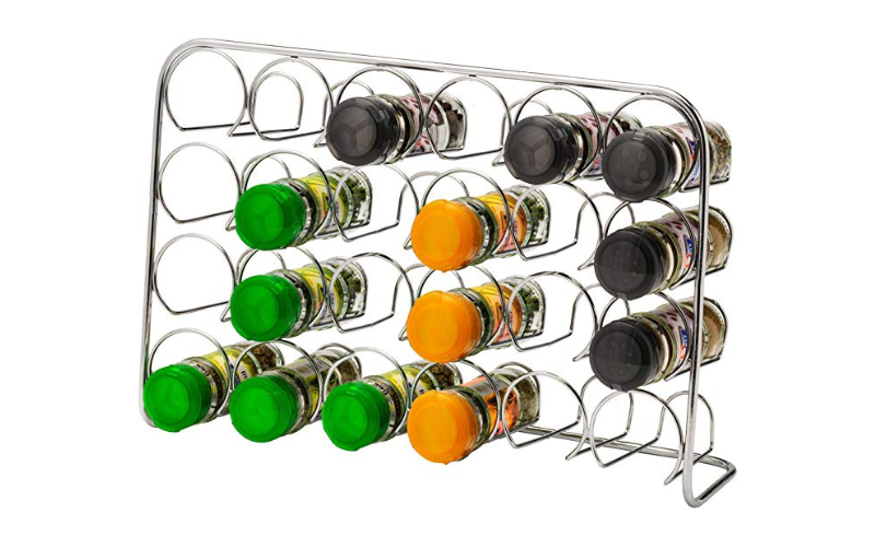 Handcrafted Metal Spice Rack Free Standing Storage Organizer Tool for Home Kitchen Use