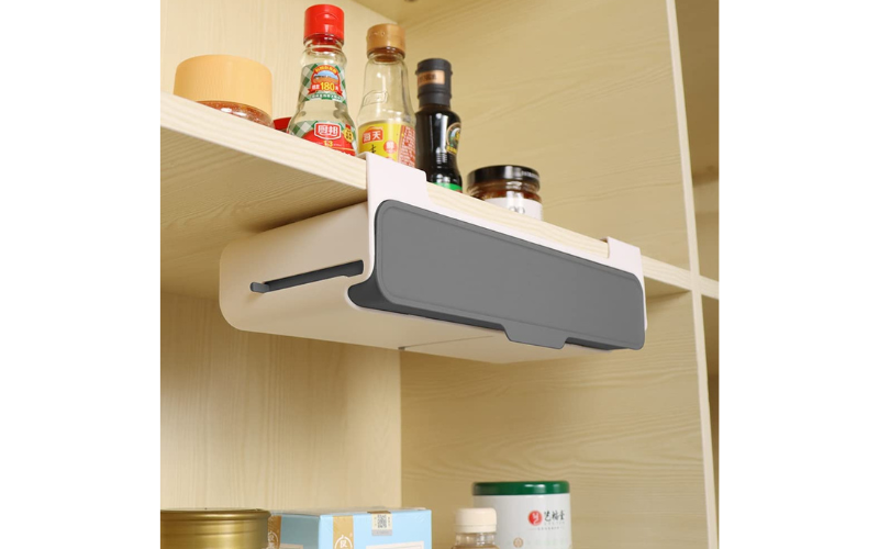 Kitchen Organizer Pull-out Storage Spice Rack Under Cabinet Storage with Hanging
