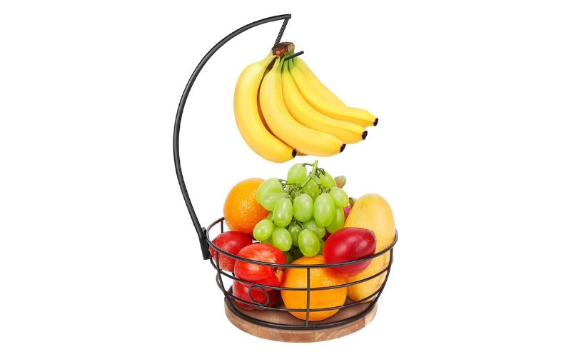 Standing Fruit Bowl Storage – Powder Coated Metal Wire | Wholesale Price | With Banana Hanger
