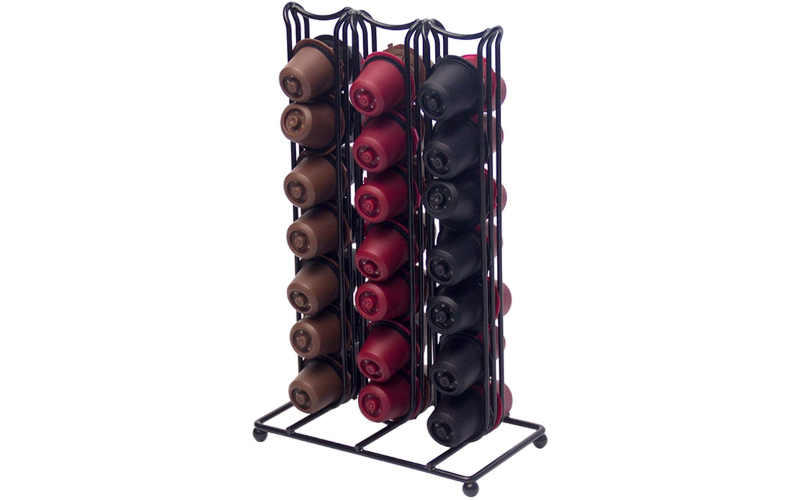 Coffee Capsule Storage Rack – Black Powder Coated Iron | Strong & Scratch | for Home Office