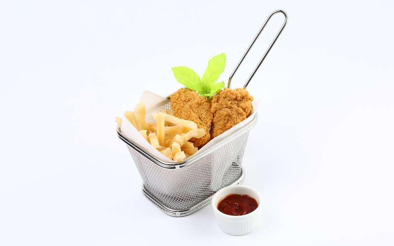 Chips Deep Fry Baskets – Stainless Steel Mesh | Mini Size | Snack Chips Basket Kitchen Cooking Tools