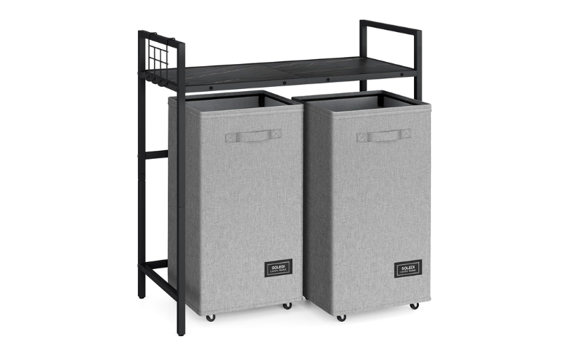 Large Laundry Hamper – 2 Pull-Out & Removable Sorter Bags | with Wheels | for Clothing or Toys