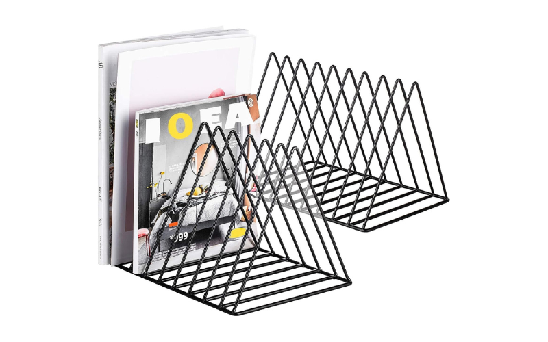 Triangle Desk Organizer – Metal Wire Magazine Holder | 9 Sections | for Decor Home Office