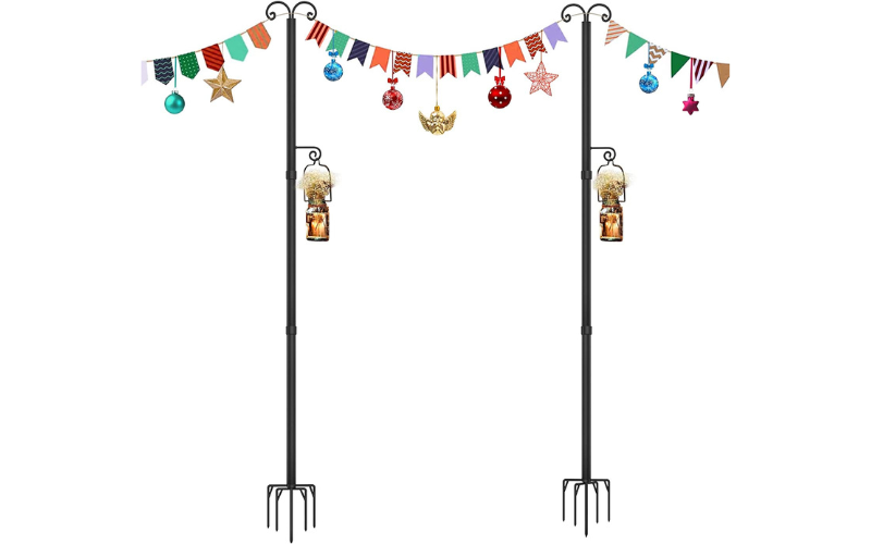 Outdoor String Light Pole – Heavy Metal Stand | Rustproof & Adjustable | for Backyard Garden Wedding