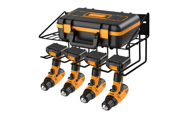 Heavy Duty Tool Organizer – 2Tier Metal Storage Rack | Wall Mount | for Garage Organization Workshop