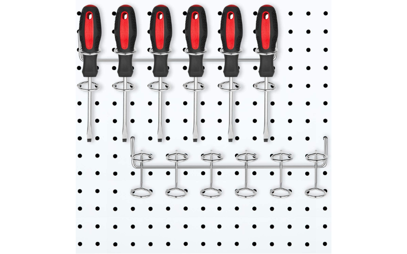 Pegboard Screwdriver Organizer – Multi-Tool Holder | 6 Rings & Double-Ring | Shop Store Supermarket