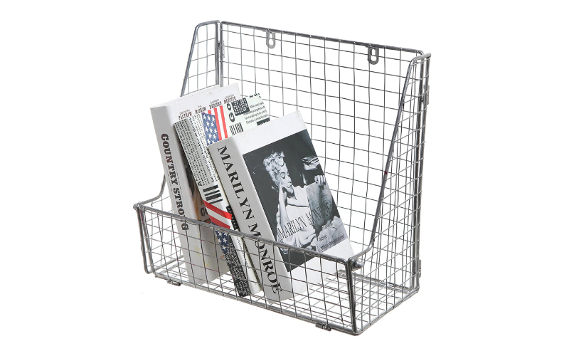 Magazine Holder – Metal Wire Storage Racks | Wall Mount & Hanging | for Files Newspapers Magazines