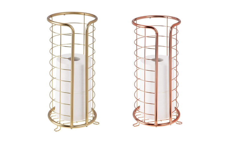 Metal Toilet Paper Organizer – Toilet Roll Holder | Free Standing | Rustproof | Bathroom Accessory