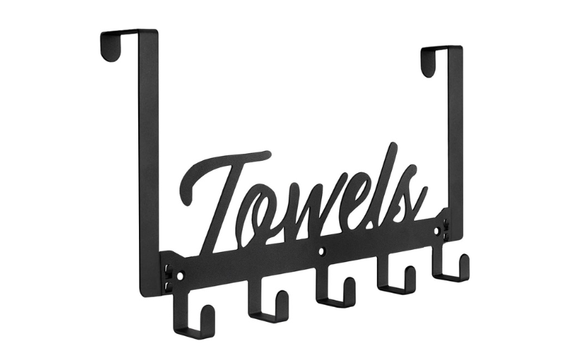 Towel Hooks for Bathroom – Over The Door Hooks | 5 Hooks | Heavy-Duty | for Bedroom Bathroom Kitchen
