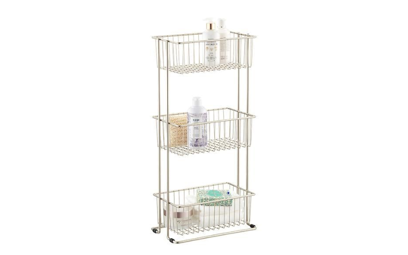 Bathroom Caddy Organizer – Wire Basket Shelves | 3-Tier & FreeStanding | for Bathroom & Kitchen