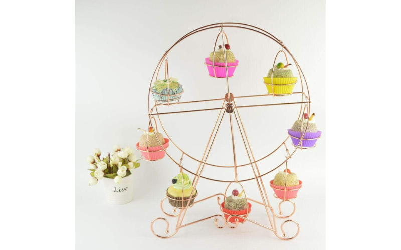 Cupcake Stand – Cake Serving Stand | Ferris Wheel & Rotatable | Wedding Tea Birthday Party Decor
